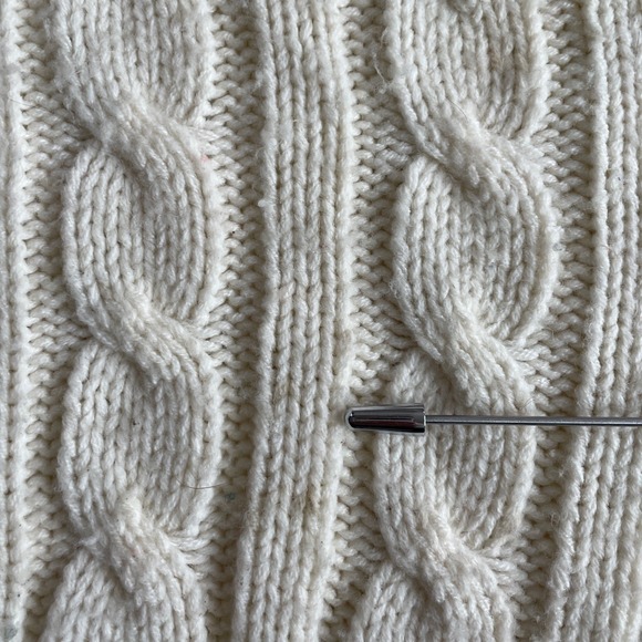 Vintage SILTON CALIFORNIA Cream Cable Knit Reindeer Fair Isle Sweater Pullover - Picture 6 of 11